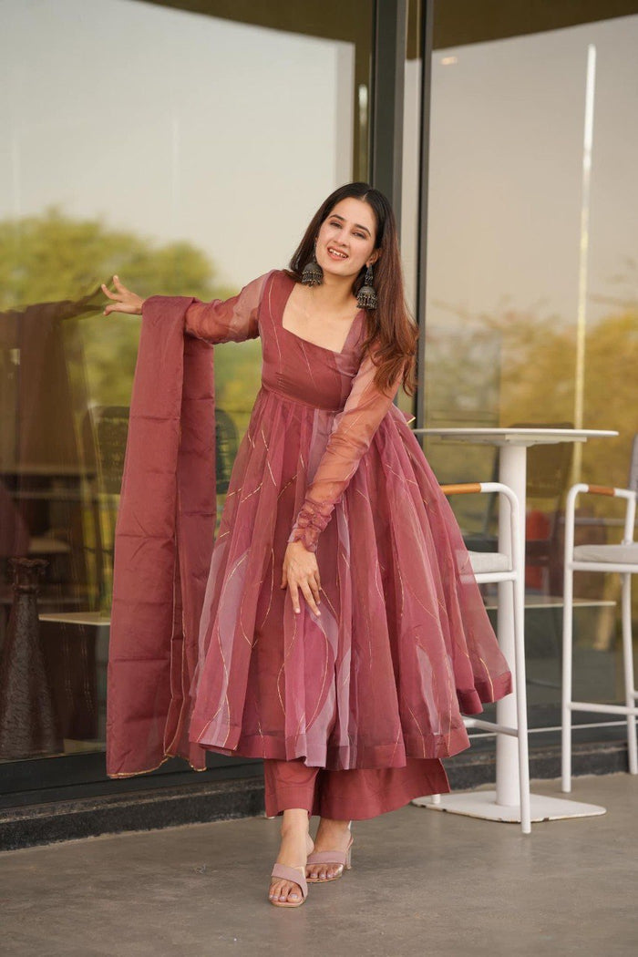 heavy stylish women latest gown suit