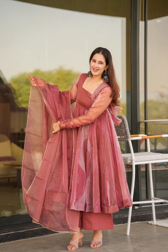 heavy stylish women latest gown suit