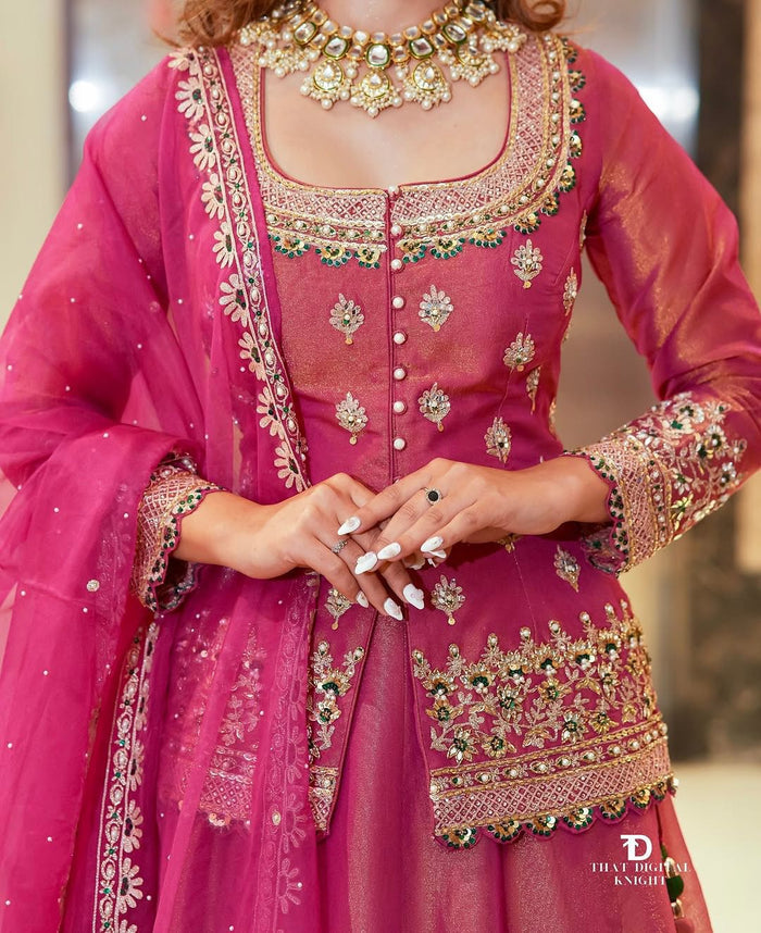 luxurious ethnic suit set with exquisite embroidery work
