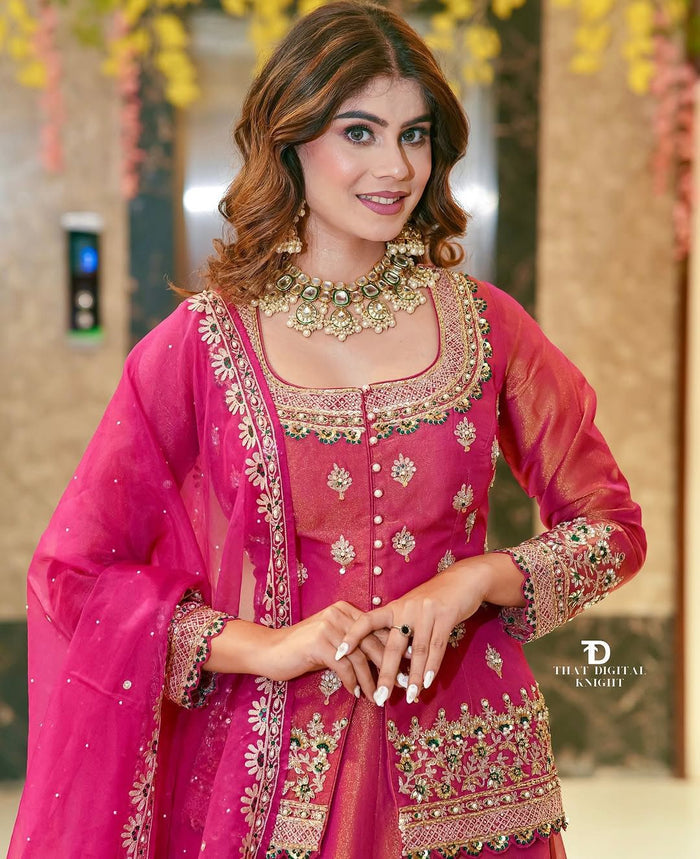 luxurious ethnic suit set with exquisite embroidery work