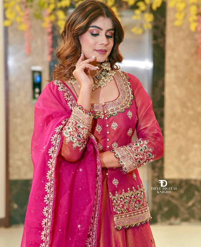 luxurious ethnic suit set with exquisite embroidery work