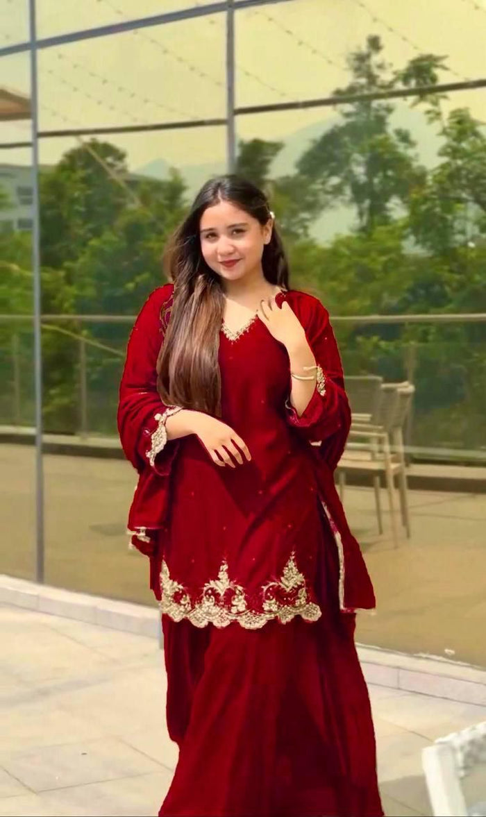 premium designer kurta with sharara set