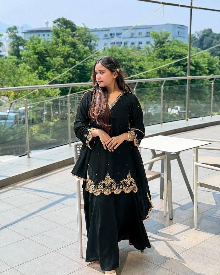 premium designer kurta with sharara set