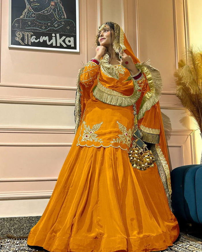 new arrival premium natural crepe silk lehenga set