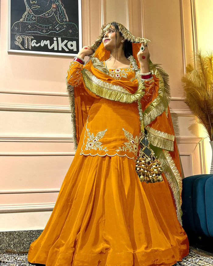 new arrival premium natural crepe silk lehenga set