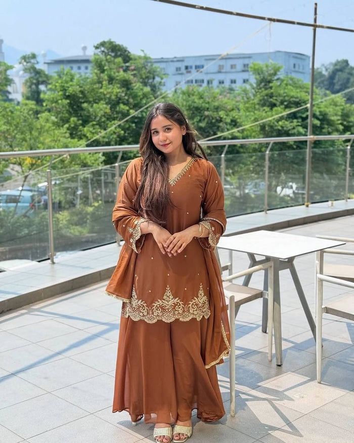 premium designer kurta with sharara set