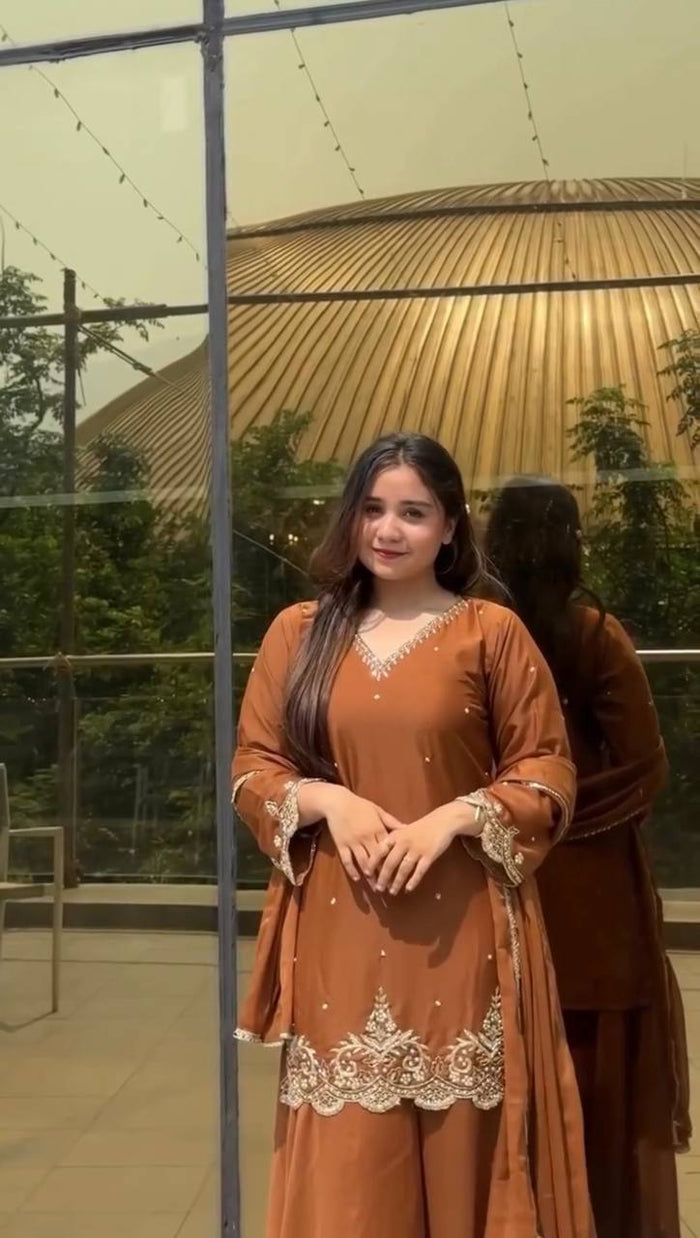 premium designer kurta with sharara set