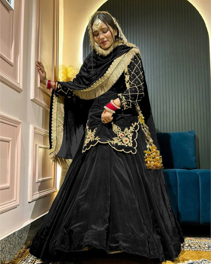 new arrival premium natural crepe silk lehenga set