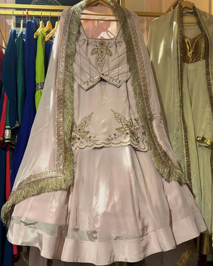 new arrival premium natural crepe silk lehenga set