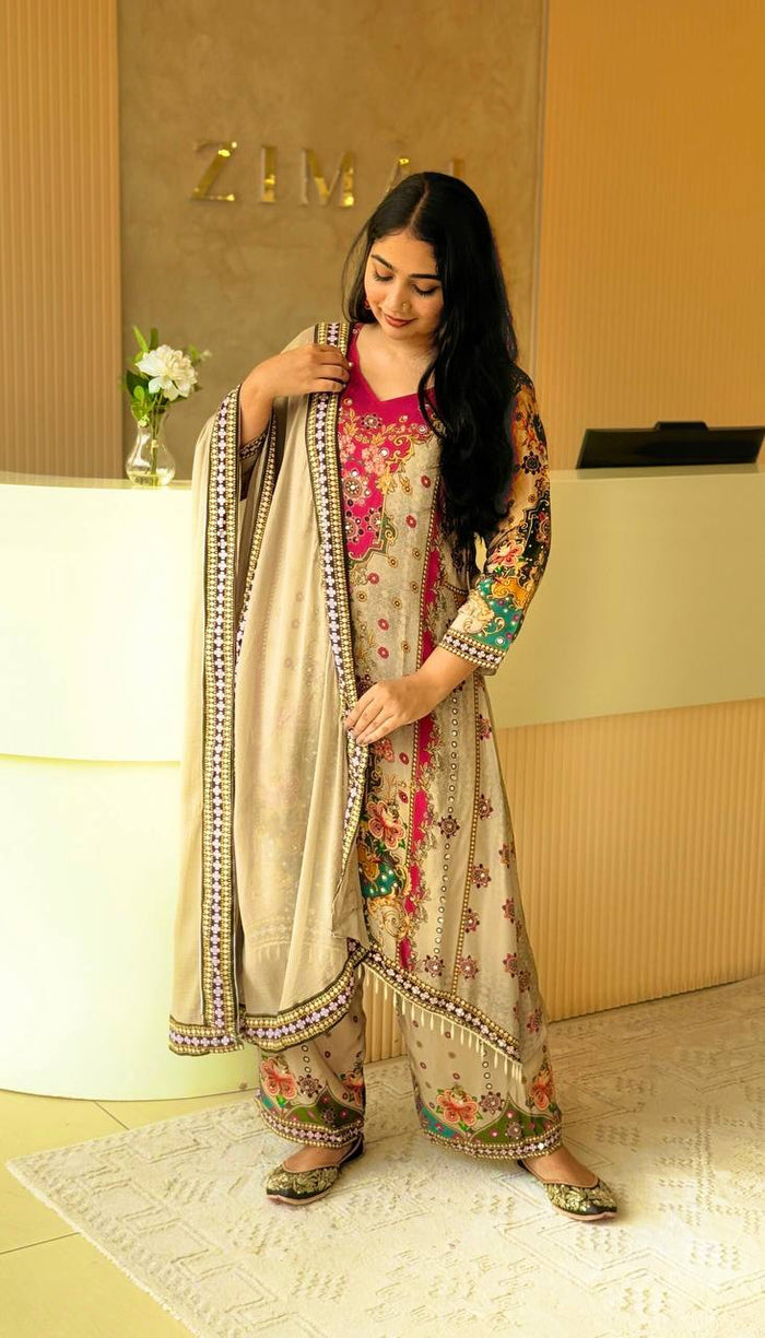 white premium anarkali kurta set