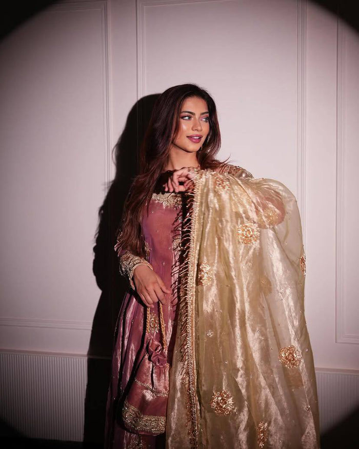 elegant jimmy choo anarkali set with exquisite embroidery