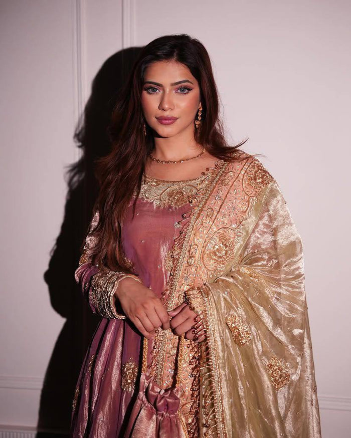 elegant jimmy choo anarkali set with exquisite embroidery