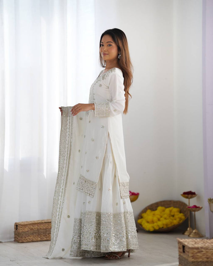 white color premium designer sharara set