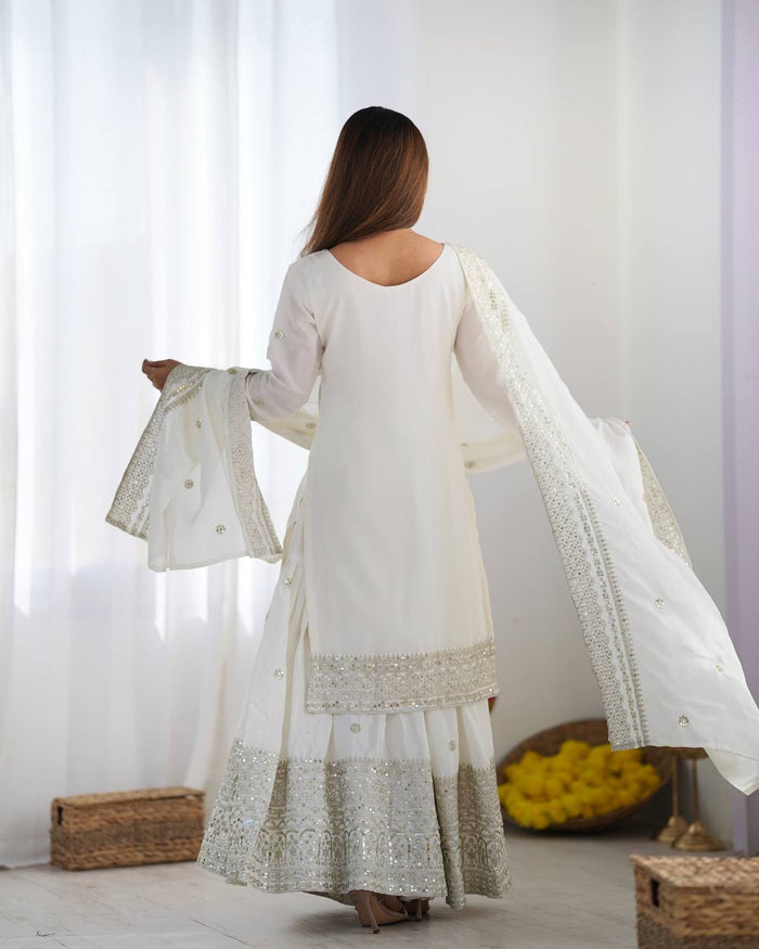 white color premium designer sharara set