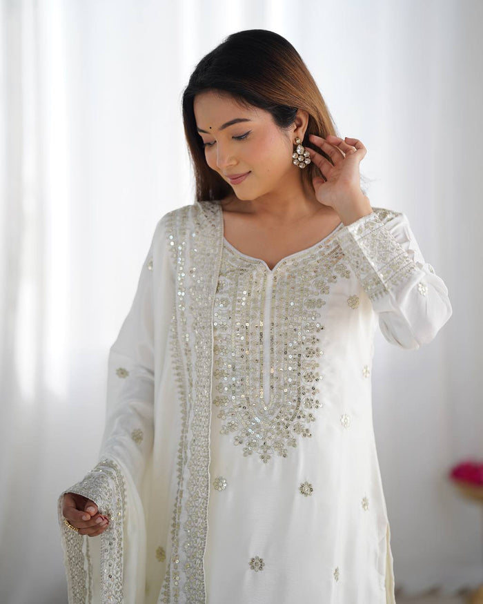 white color premium designer sharara set