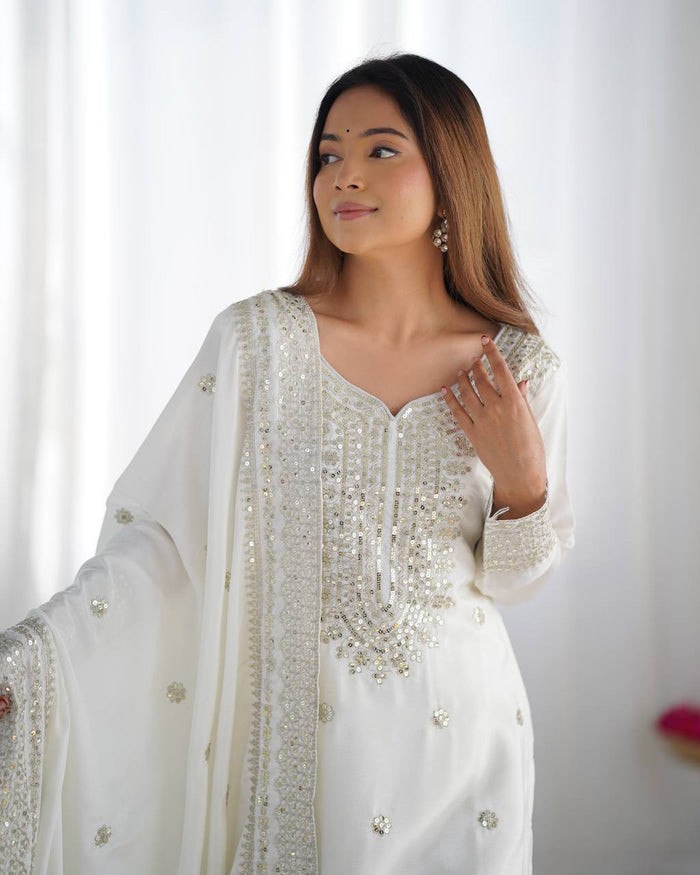 white color premium designer sharara set