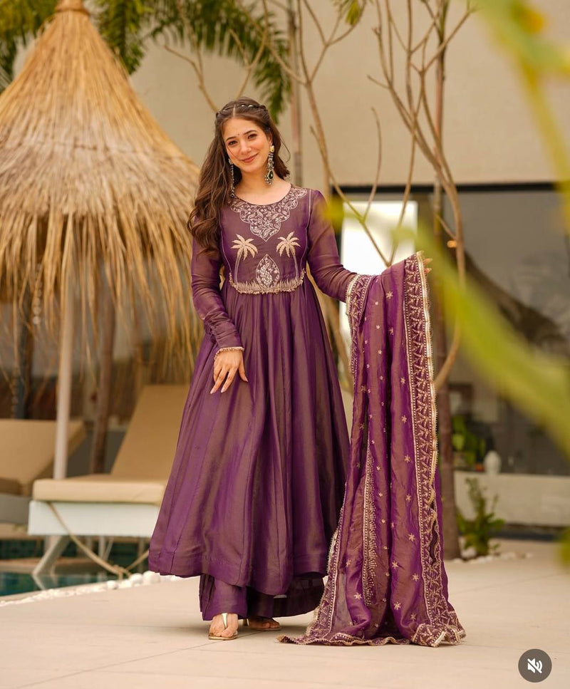 women premium anarkali suit set
