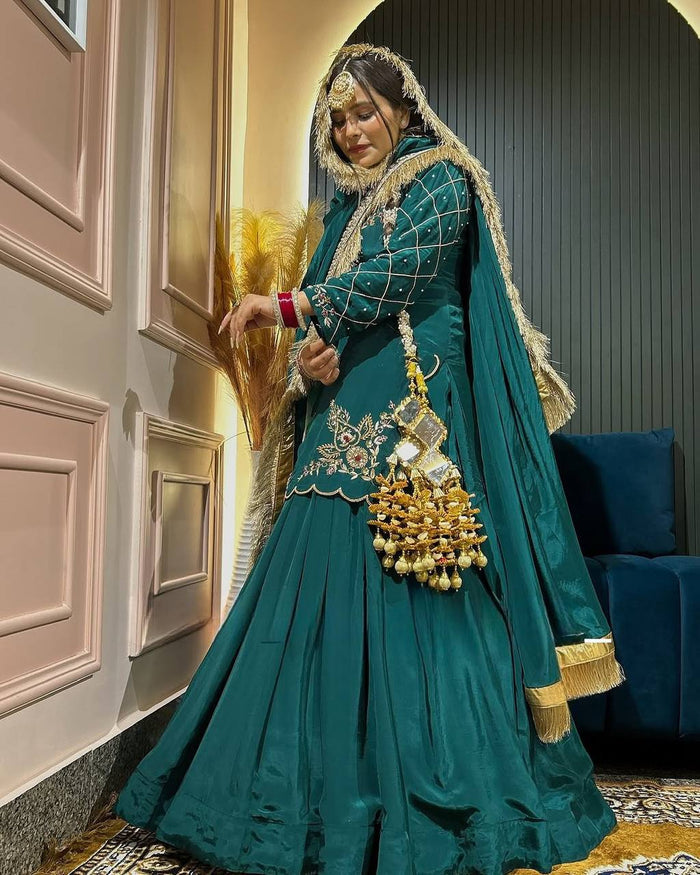 new arrival premium natural crepe silk lehenga set