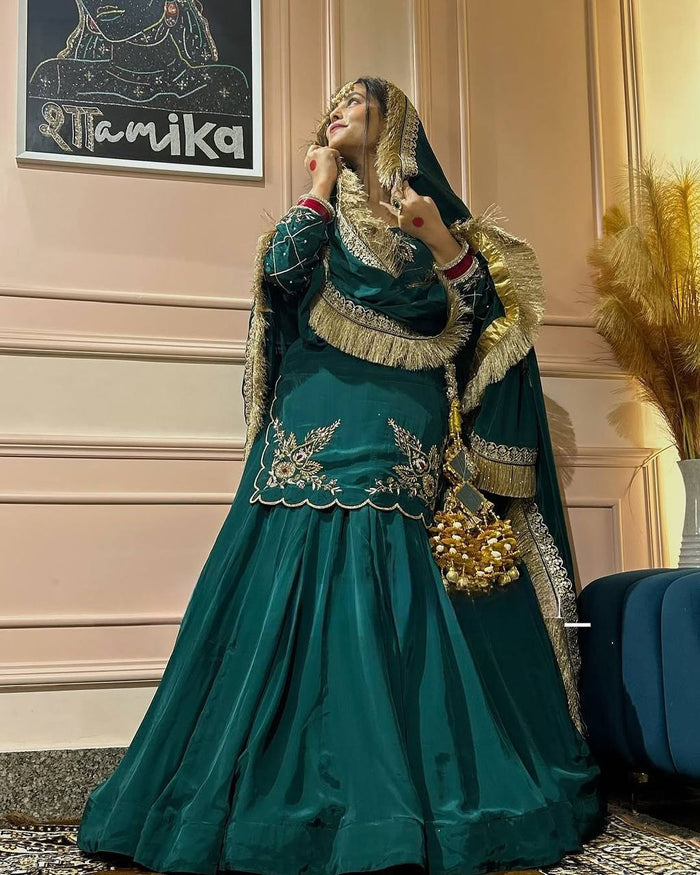 new arrival premium natural crepe silk lehenga set