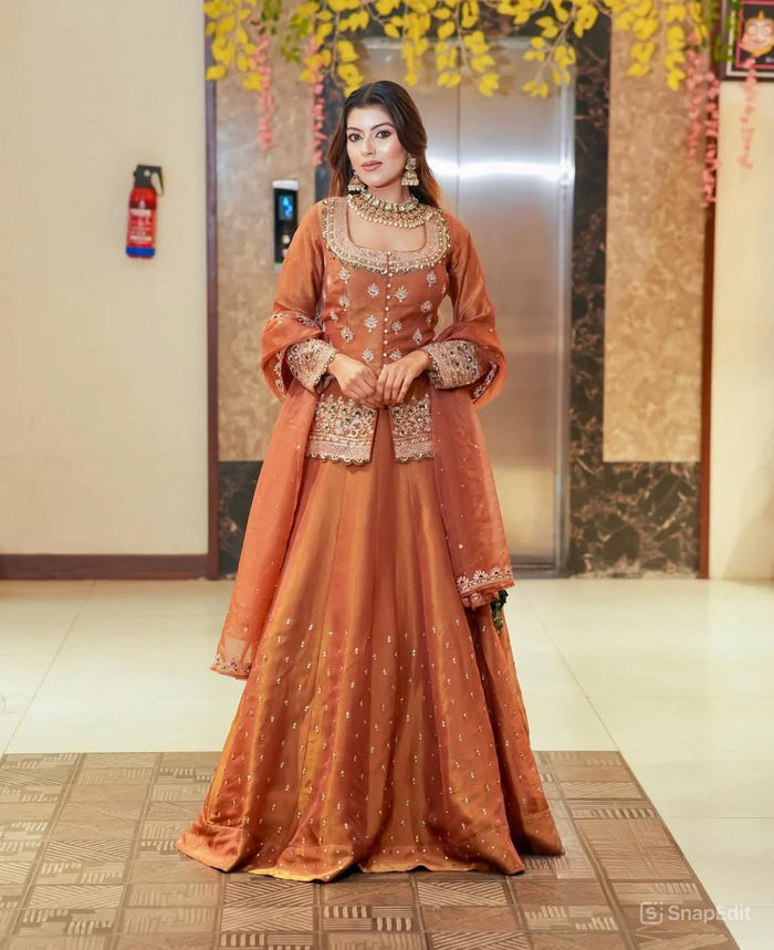 luxurious ethnic suit set with exquisite embroidery work