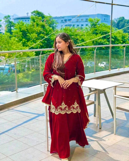 Premium Designer Kurta With Sharara Set