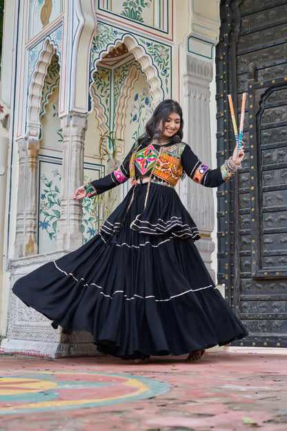 Heavy Gamthi Work mMrror lace Deginer Choli