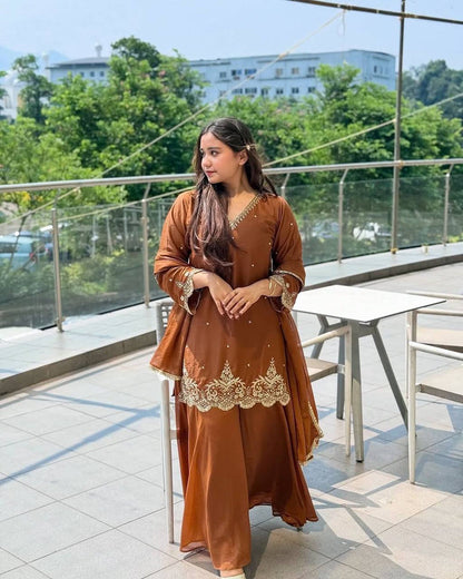 Premium Designer Kurta With Sharara Set