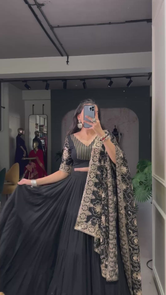 Embossed Designer Lehenga Choli