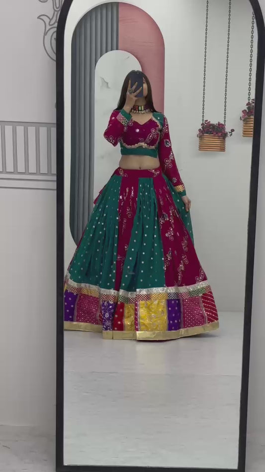 Heavy Embroidery Thread &Sequence Work Lehenga Choli