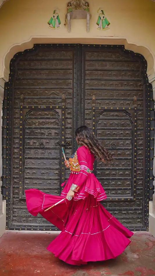 Heavy Gamthi Work mMrror lace Deginer Choli